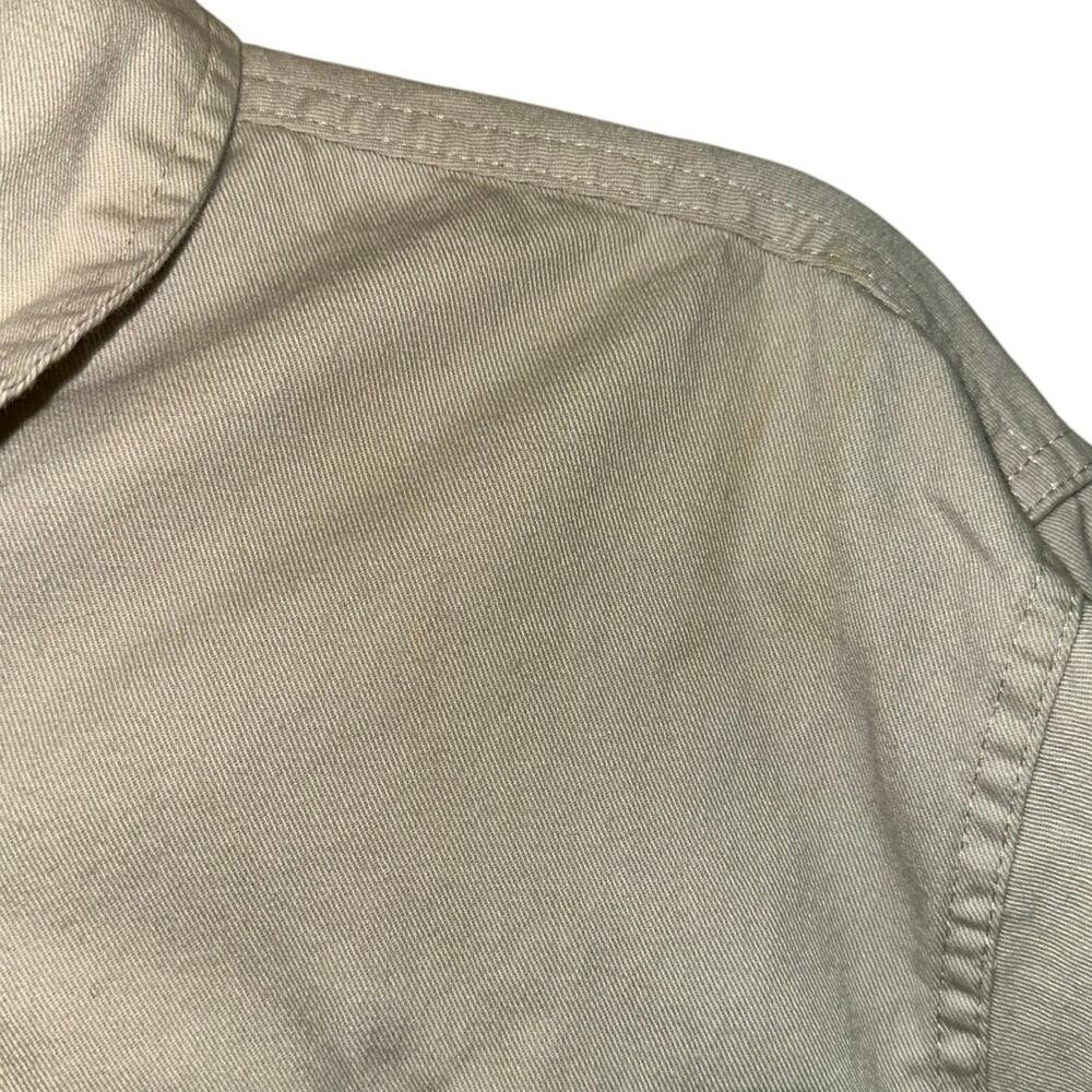 Wrangler Premium Quality Beige Button Up Shirt Men’s Large Western Workwear - Picture 8 of 8